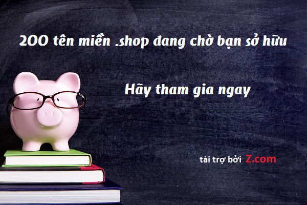 200 tên miền .shop dành tặng cho bạn!