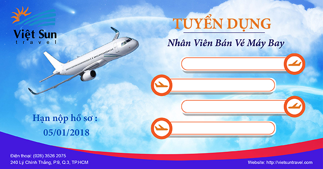 TUYỂN DỤNG NHÂN VIÊN BÁN VÉ MÁY BAY