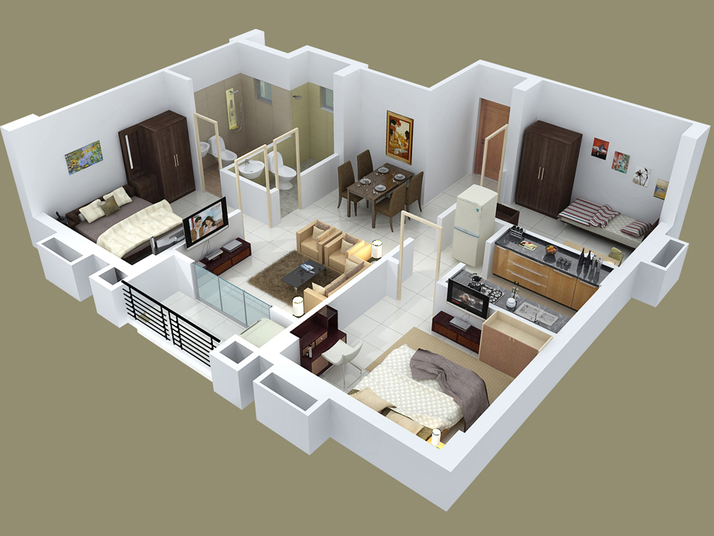 25 thiết kế dành cho căn hộ 3 phòng ngủ