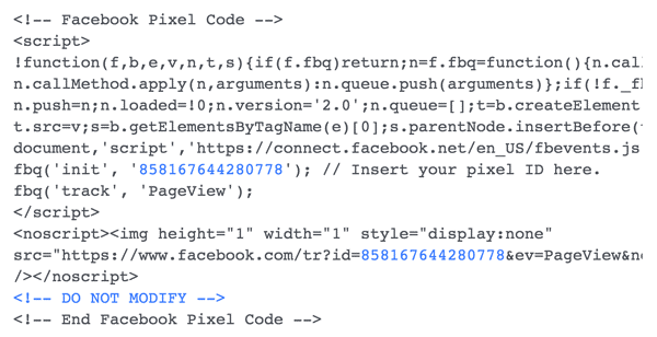 Đảm bảo rằng các mã trong Pixel đều đúng